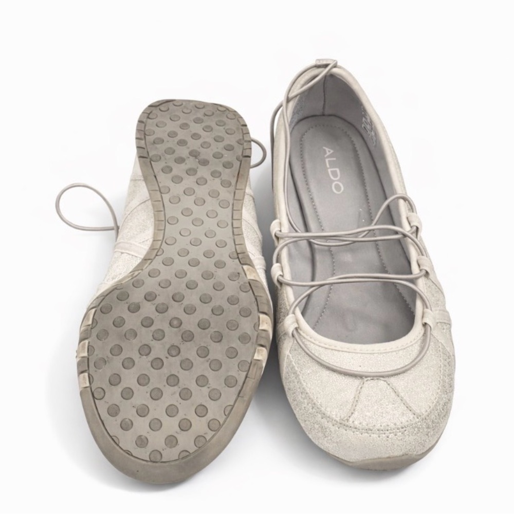 Aldo Soft white and Silver Ballet Flats - Size 8.5 - Picture 3 of 3